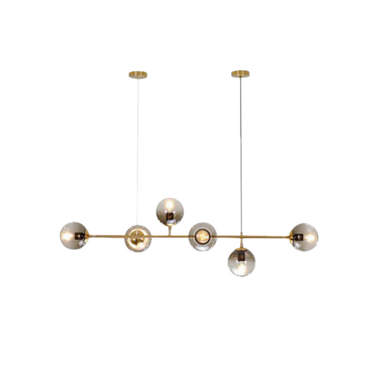 Nebula Modern Gold Bubble Chandelier – Metal & Glass Globe Fixture for Dining Room