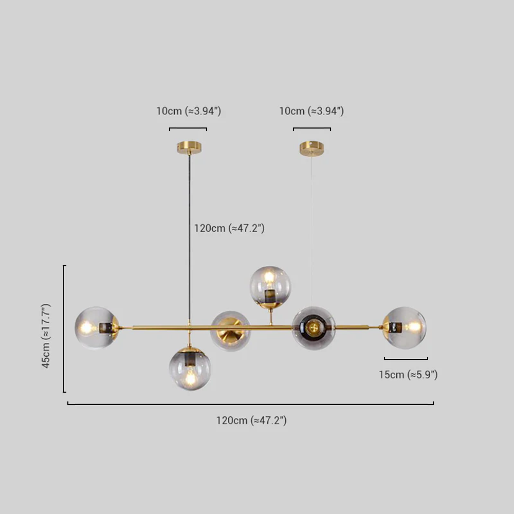 Modern Gold Bubble Chandelier Dimensions