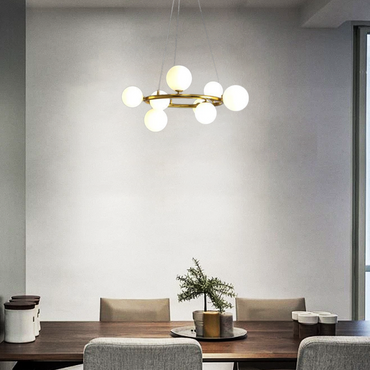Art Deco Gold Ceiling Light - Dining Room