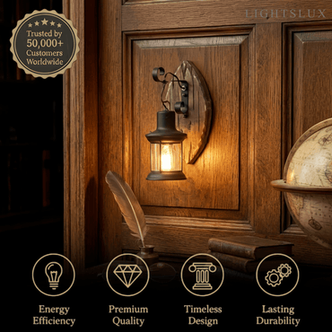 Irondale Industrial Black Metal Wall Lamp - Lantern for Dining Room