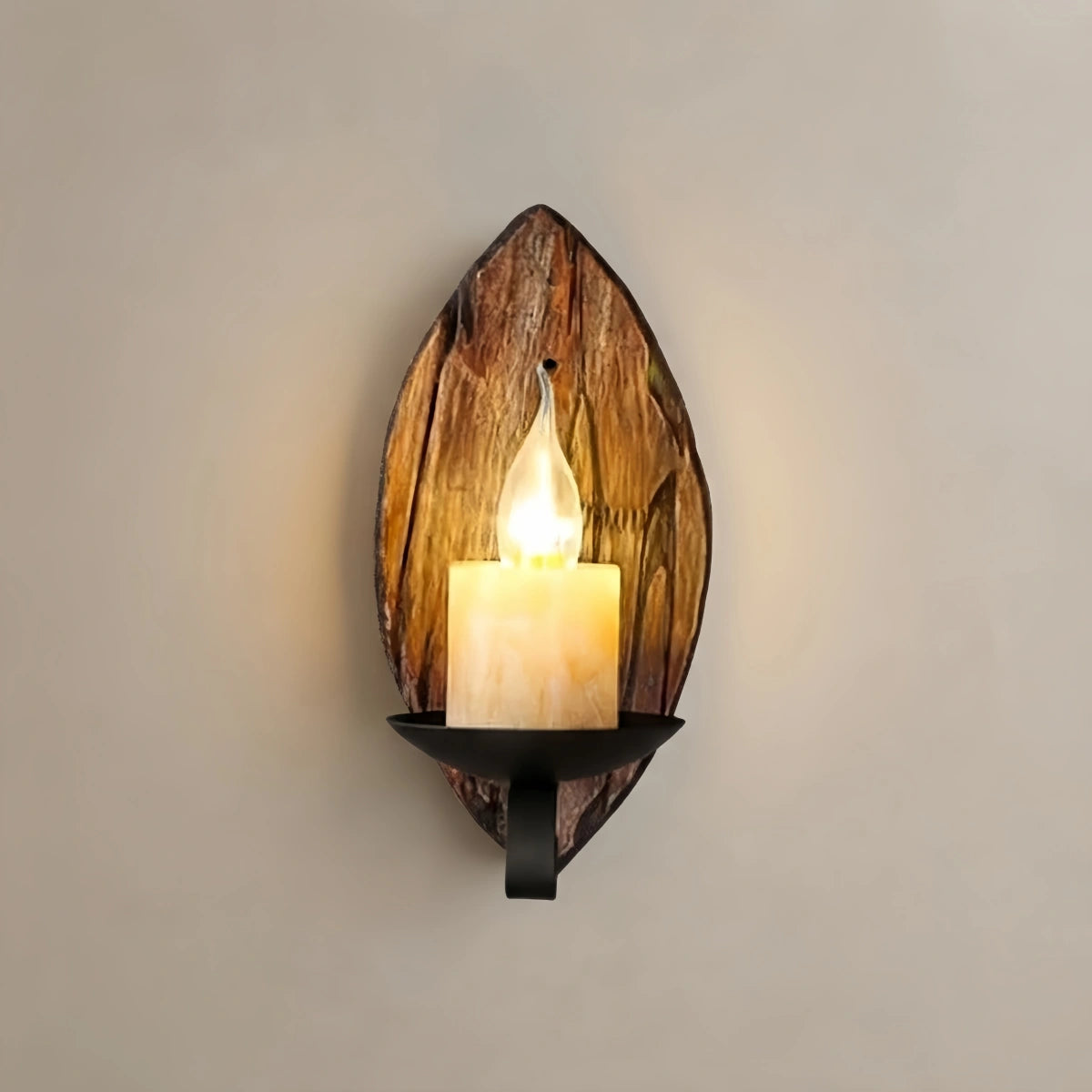Wall Lamp – Conical Burlywood Shade for Dining Room