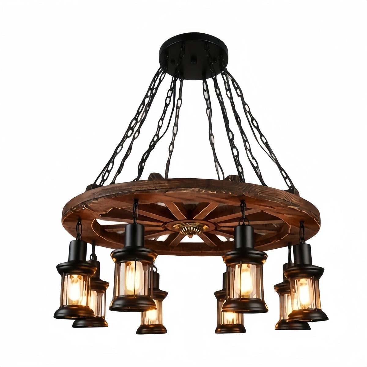 Irondale Vintage Rudder Pendant Light — Wood & Metal Industrial for Kitchen/Dining Room