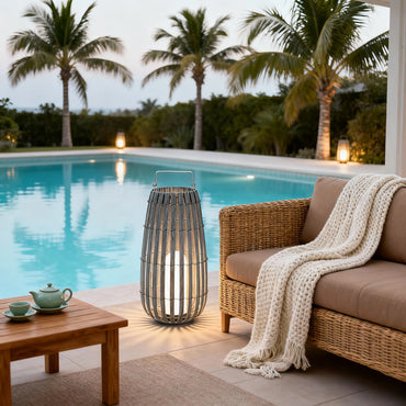 Modern Wooden Path Lamp - Gray