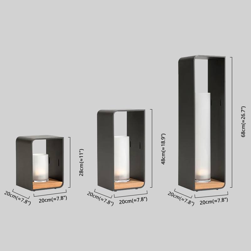 Modern Black Outdoor Lamp Size