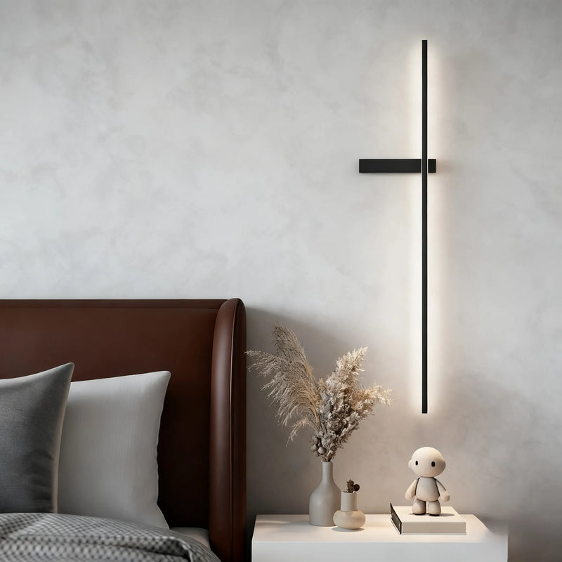 Arcato Modern Linear LED Wall Lamp – Black Solar & Sensor Light Outdoor