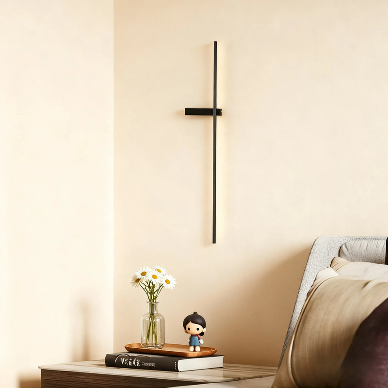 Arcato Modern Linear LED Wall Lamp – Black Solar & Sensor Light Outdoor