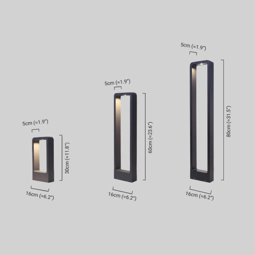 Modern Outdoor Path Light Square Size