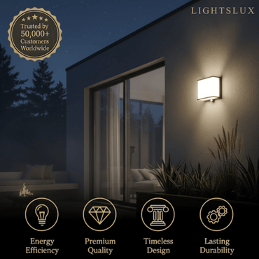 Lunara Modern Solar LED Outdoor Wall Lamp – Waterproof Sensor Light for Courtyard