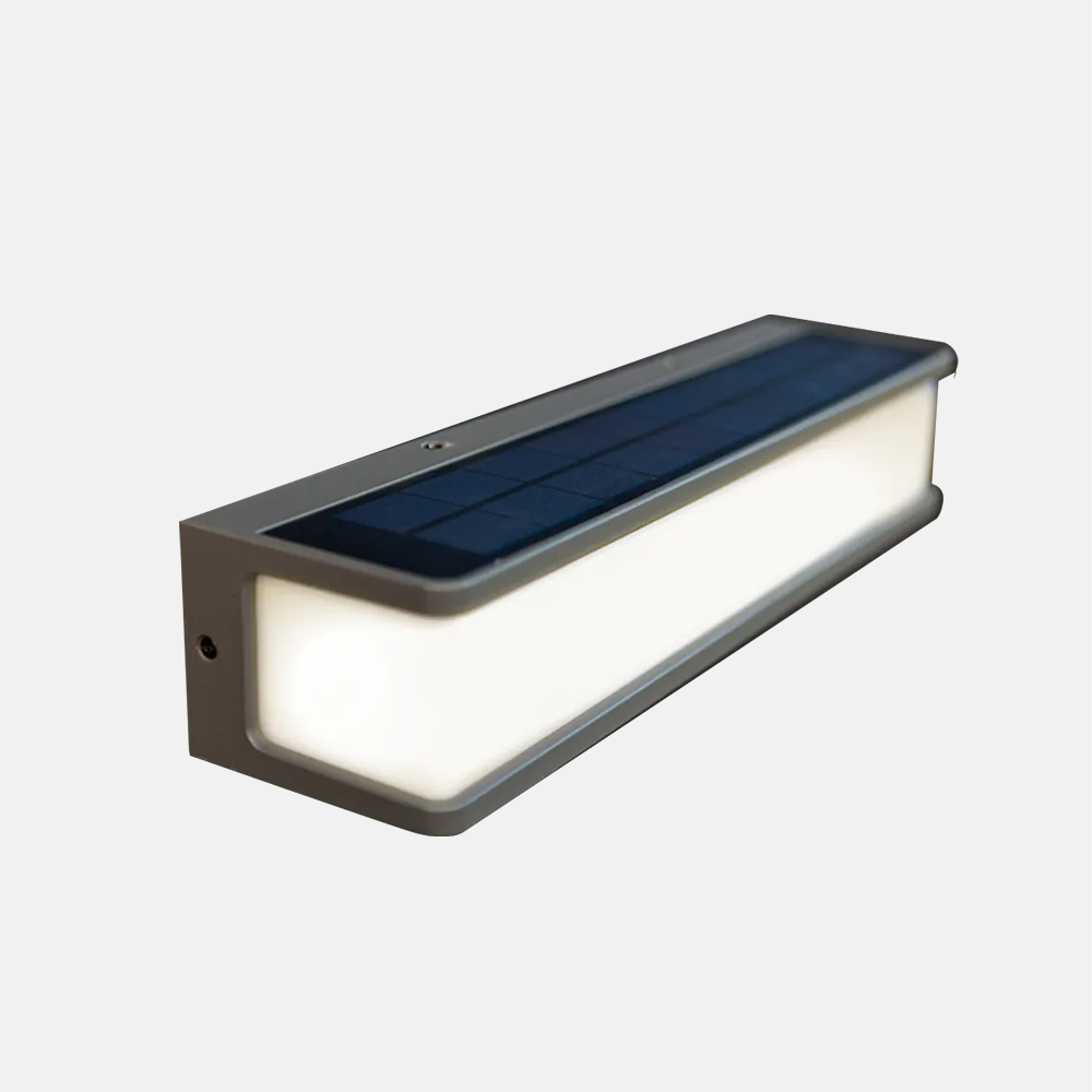 Modern Outdoor Wall Lamp Rectangular Solar