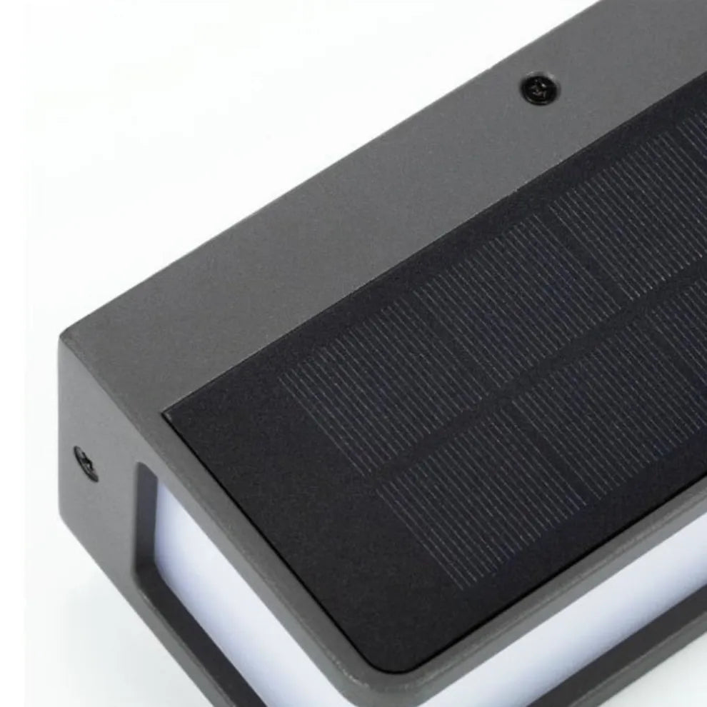 Modern Outdoor Wall Lamp Rectangular Solar Detail