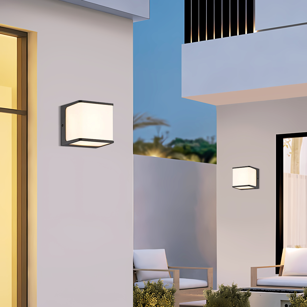 Modern Outdoor Wall Lamp Square Courtyard