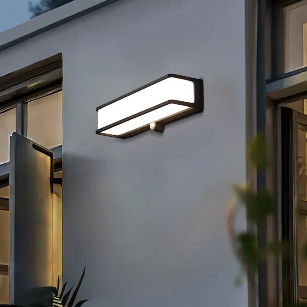 Modern Sensor Outdoor Wall Lamp Rectangular Garden