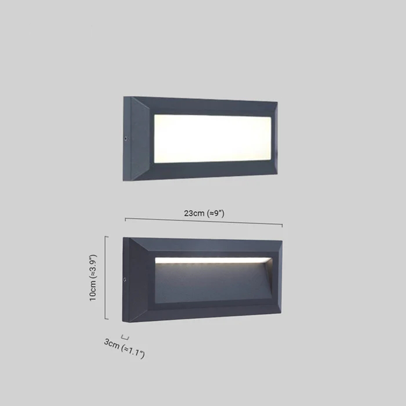 Modern Outdoor Step Deck Light Rectangular Size