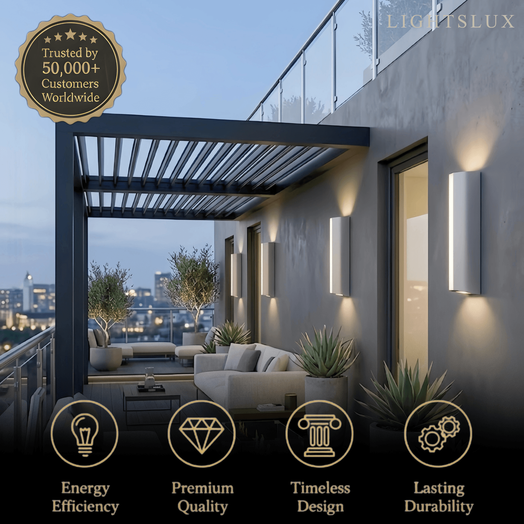 Modern Triangular Outdoor Wall Lamp