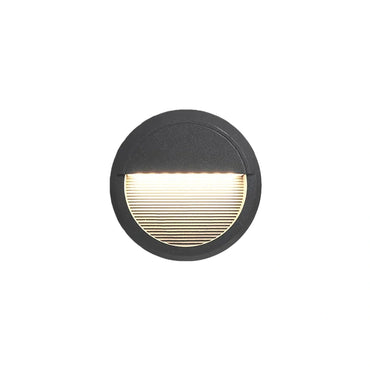 Irondale Modern Metal/Acrylic Outdoor Deck Step Lights - Black Round/Square Staircase