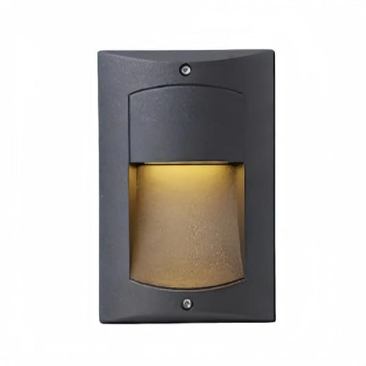 Irondale Modern Rectangular Outdoor Deck Step Light - Black Metal/Acrylic for Patio