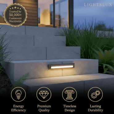 Modern Rectangular Outdoor Deck Step Light