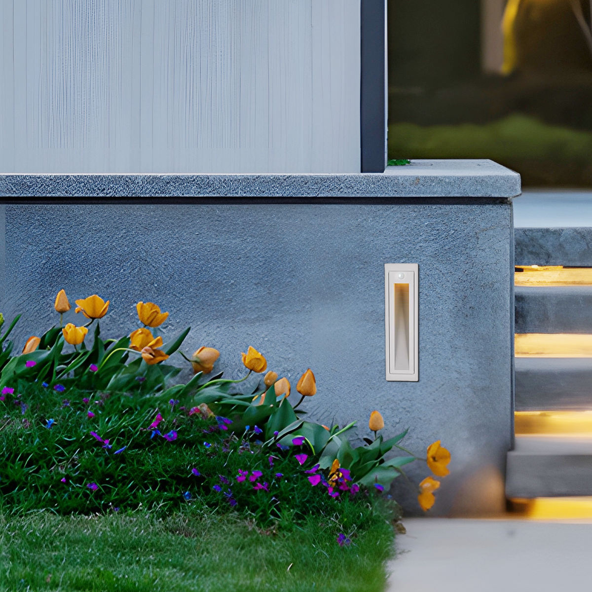 Arcato Modern LED Deck Step Light – Black Metal Waterproof Sensor Light for Stairs