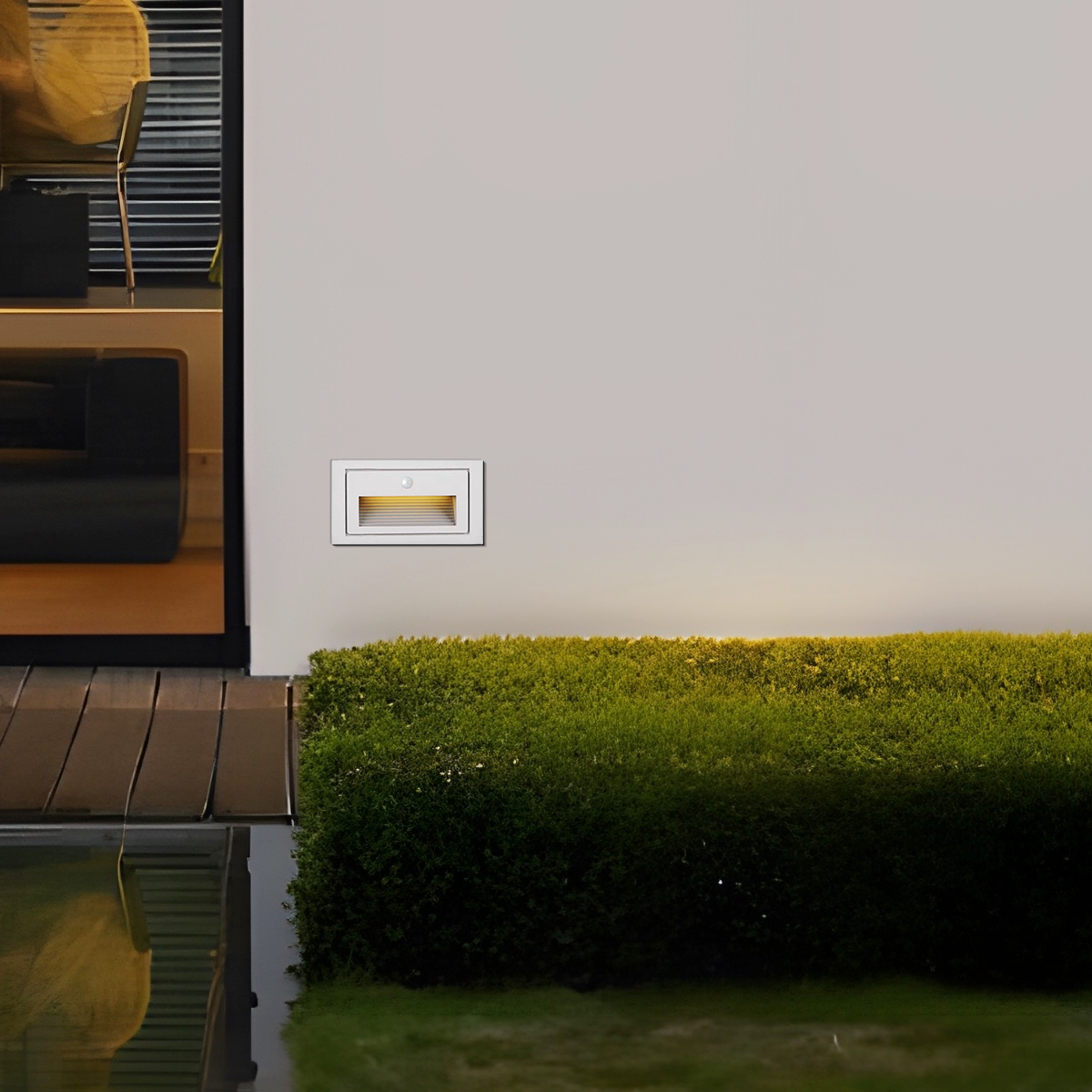 Arcato Modern LED Deck Step Light – Black Metal Waterproof Sensor Light for Stairs