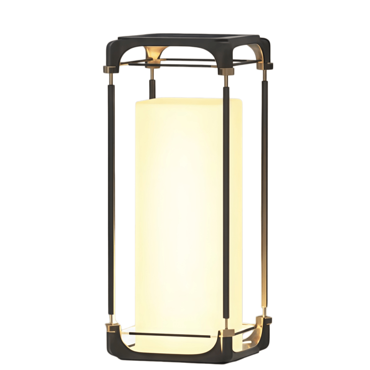 Arcato Modern Square Outdoor Floor Lamp — Black Metal/Acrylic Lantern for Patio