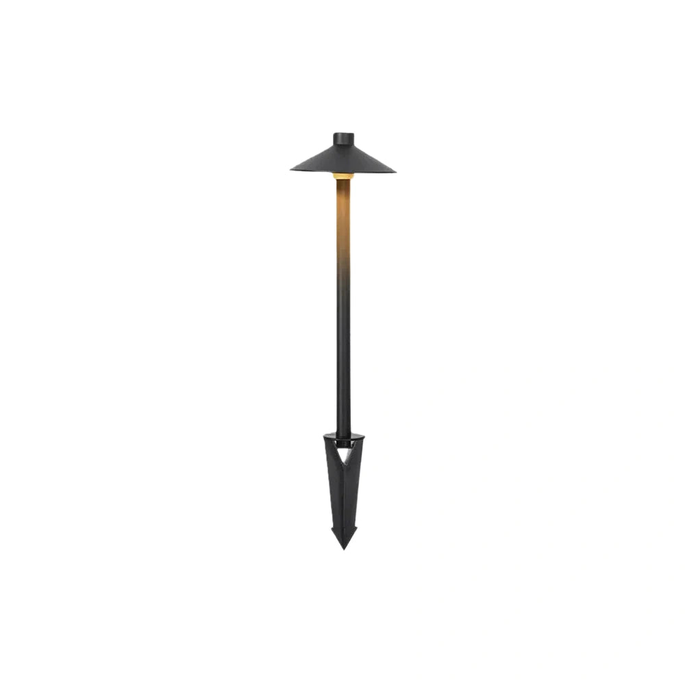 Irondale Modern Black Hooded Outdoor Path Light – Waterproof Garden Lighting