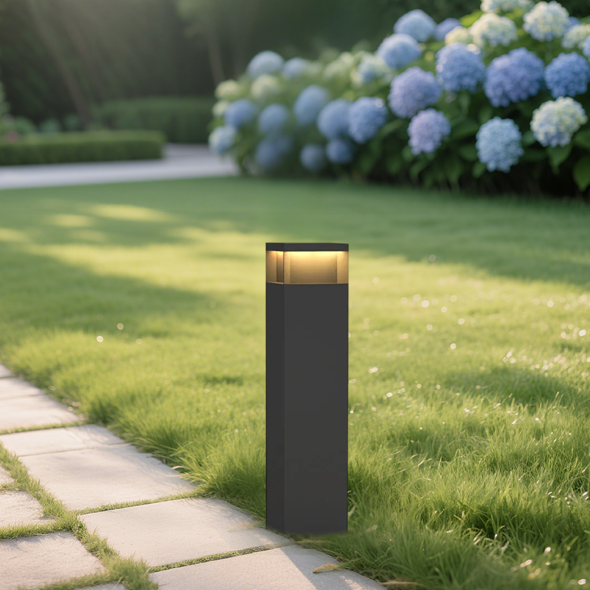 Modern Black Metal Solar Path Light