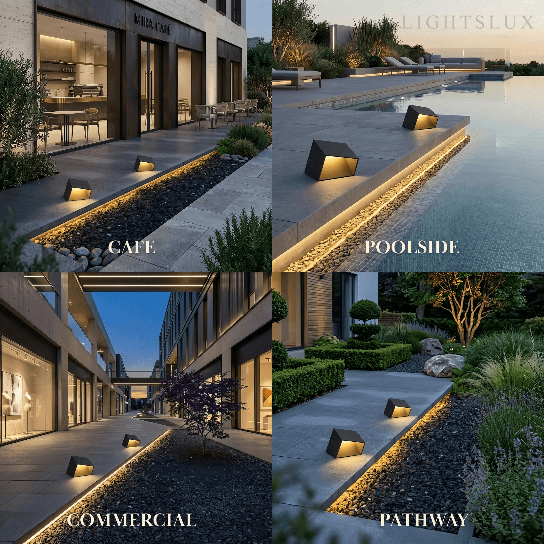 Modern Solar Pathway Lights - Black