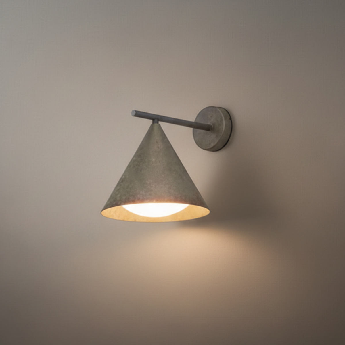 Conical Outdoor Wall Lamp – Black Metal Light for Exterior Wall