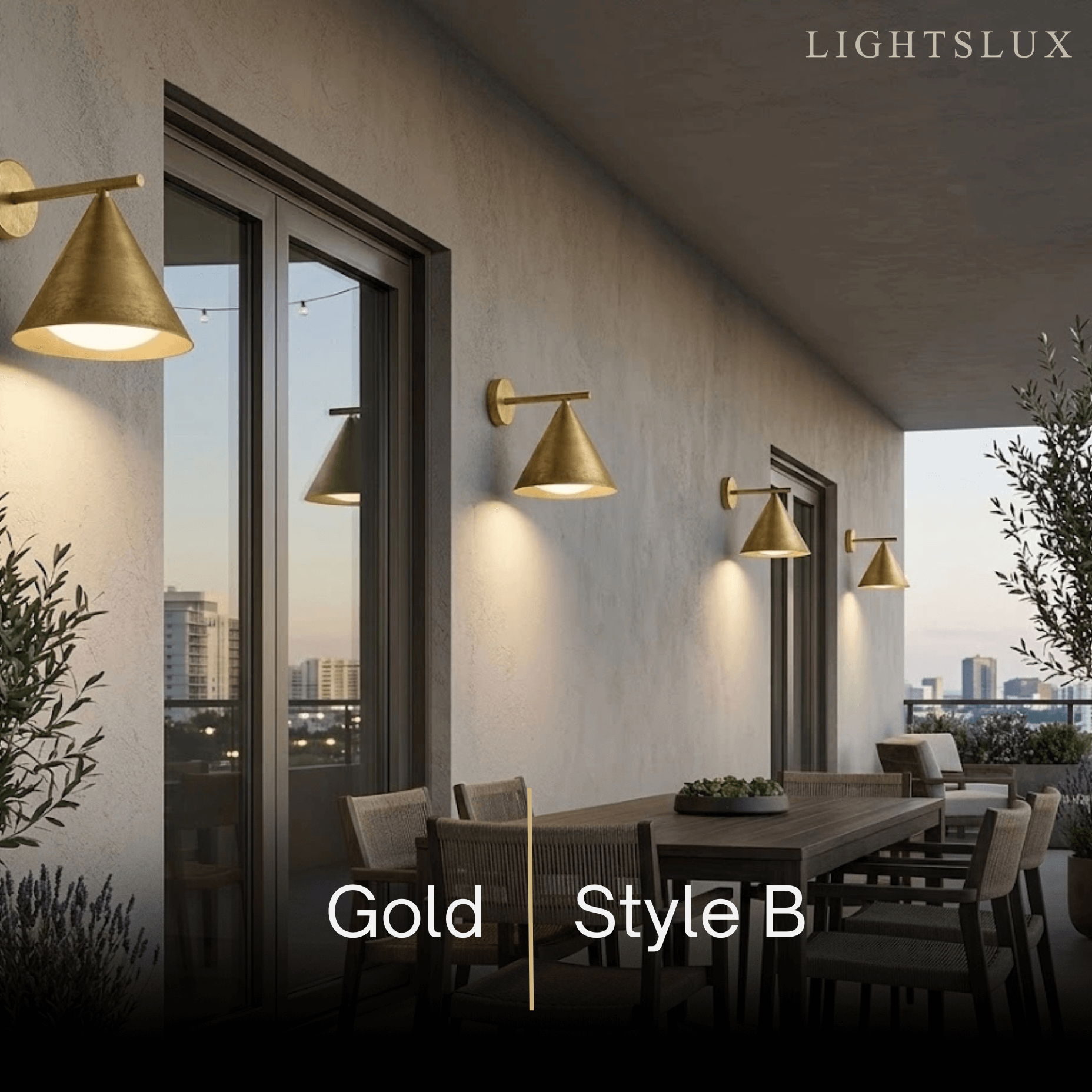 Irondale Minimalist Conical Outdoor Wall Lamp