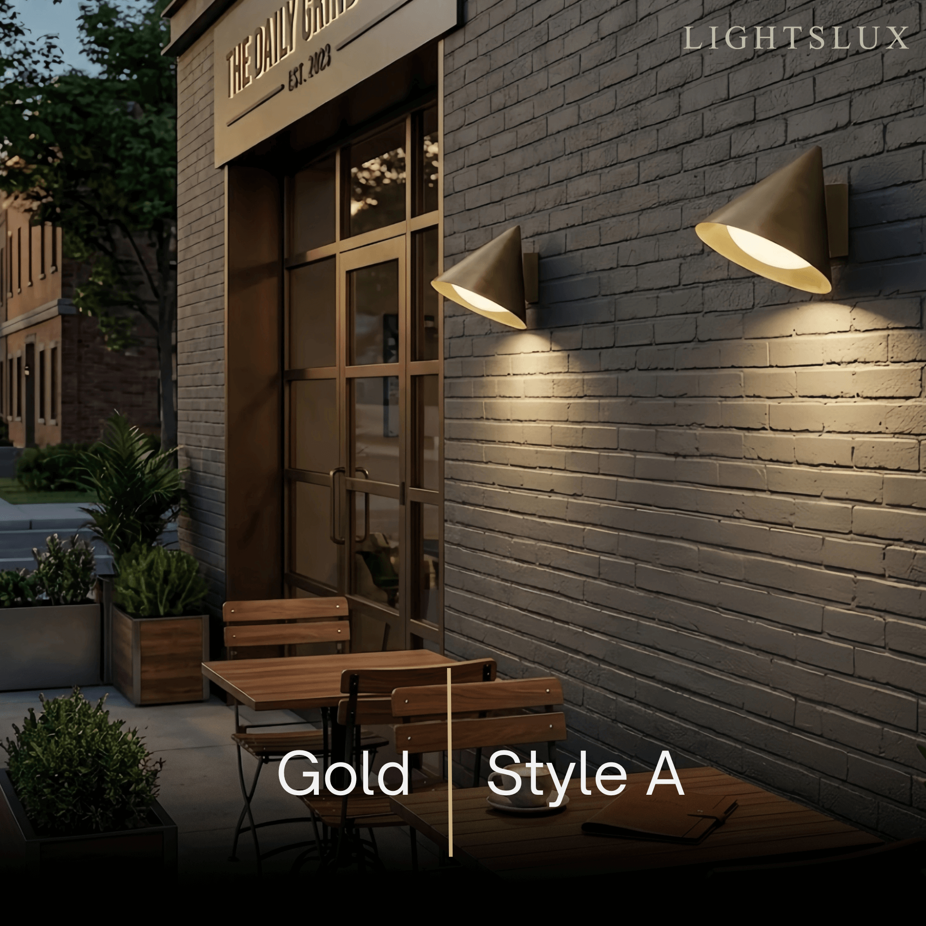 Irondale Minimalist Conical Outdoor Wall Lamp
