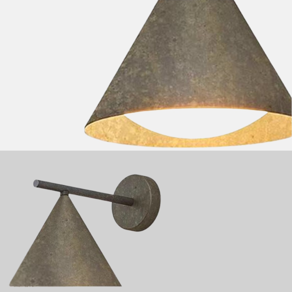 Minimalist Conical Outdoor Wall Lamp Metal & LED is made of Metal