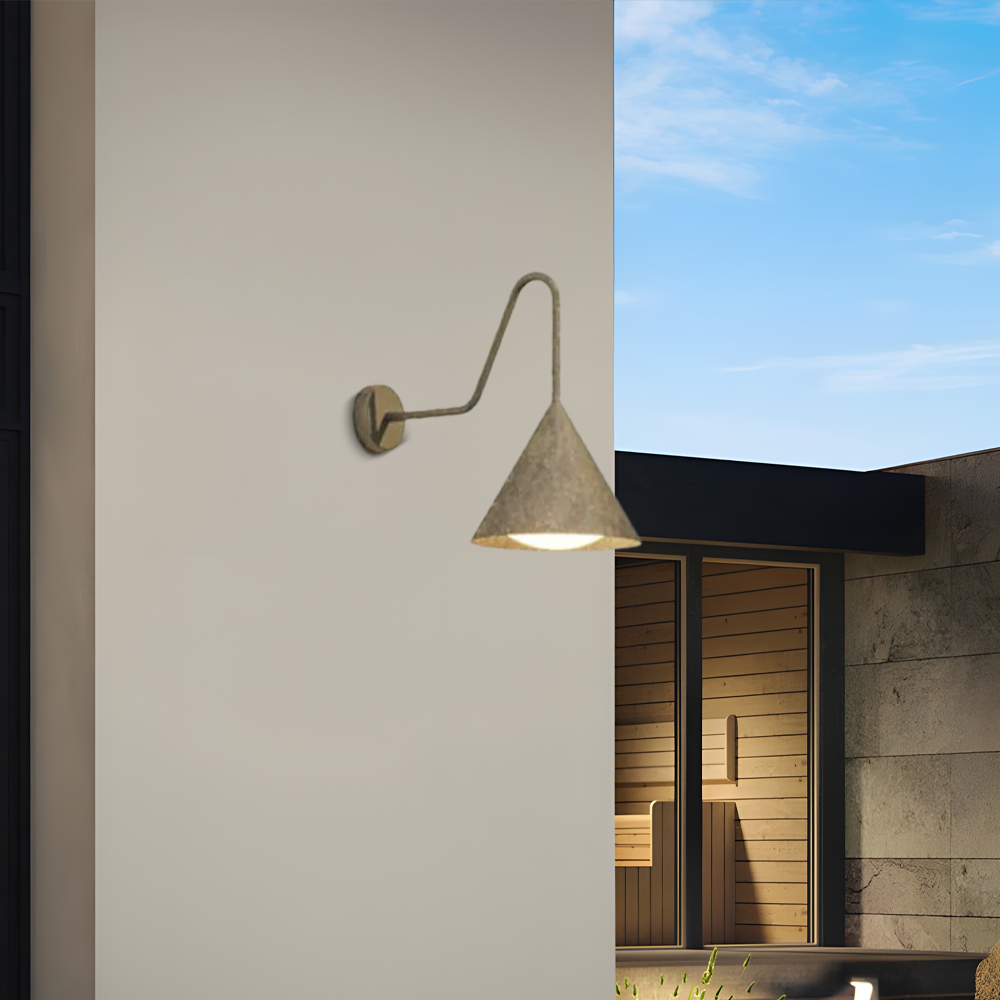 Minimalist Gold Outdoor Wall Lamp for External wall