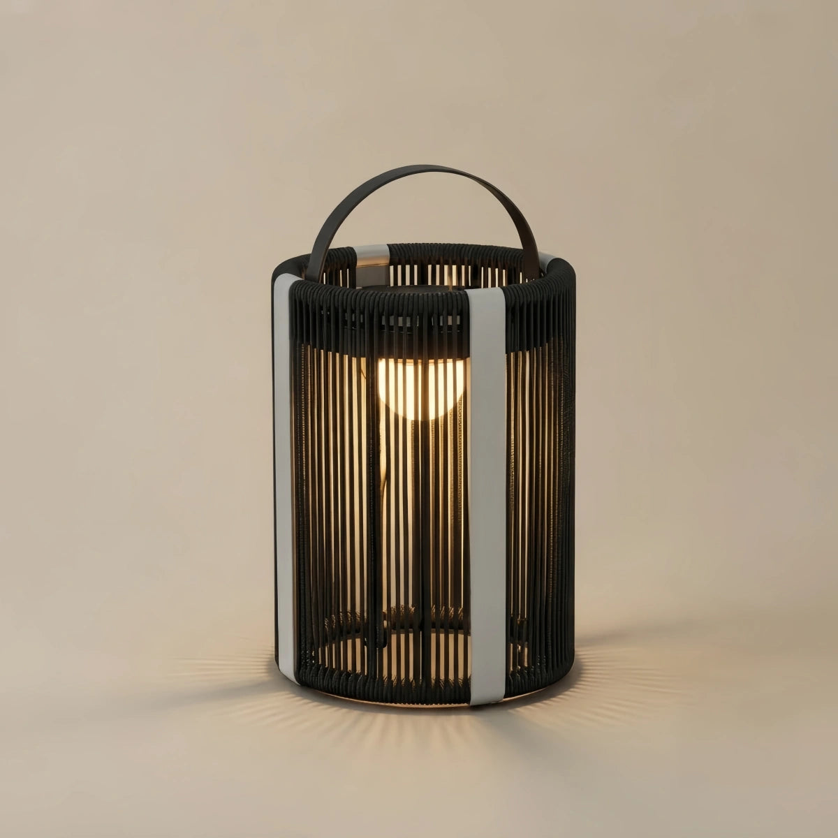 Irondale Vintage Outdoor Floor Lamp - Black Metal Cylindrical Design for Garden & Patio