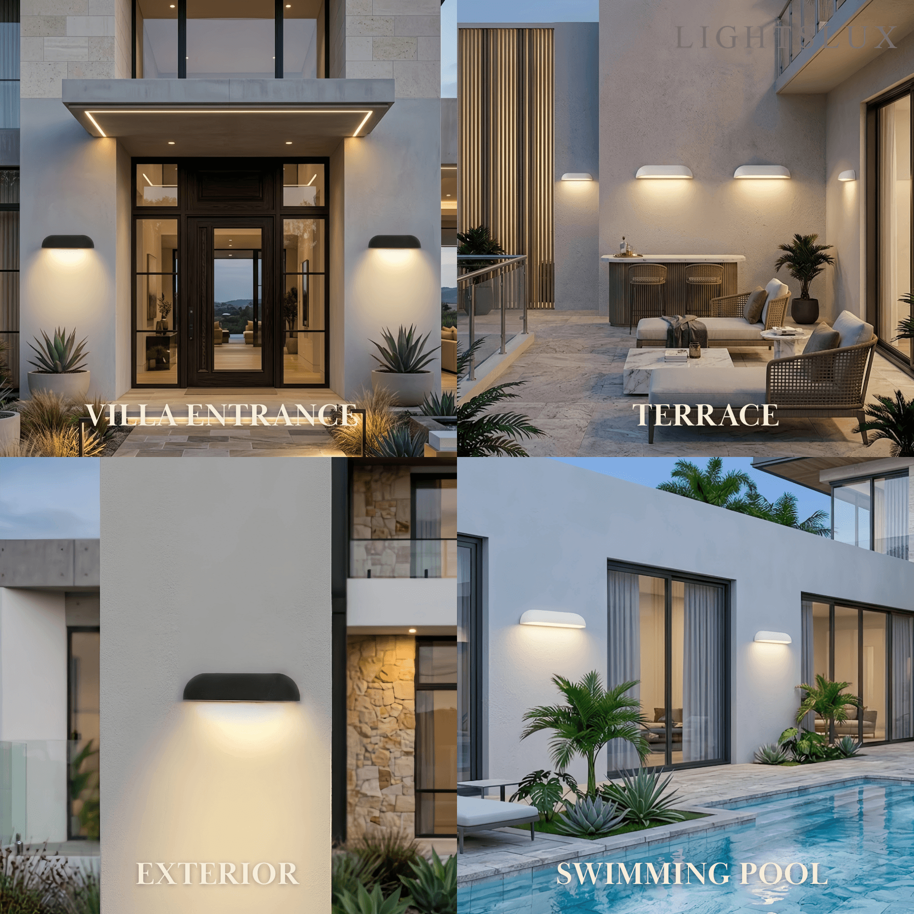 Arcato Modern Arched Outdoor Wall Lamp