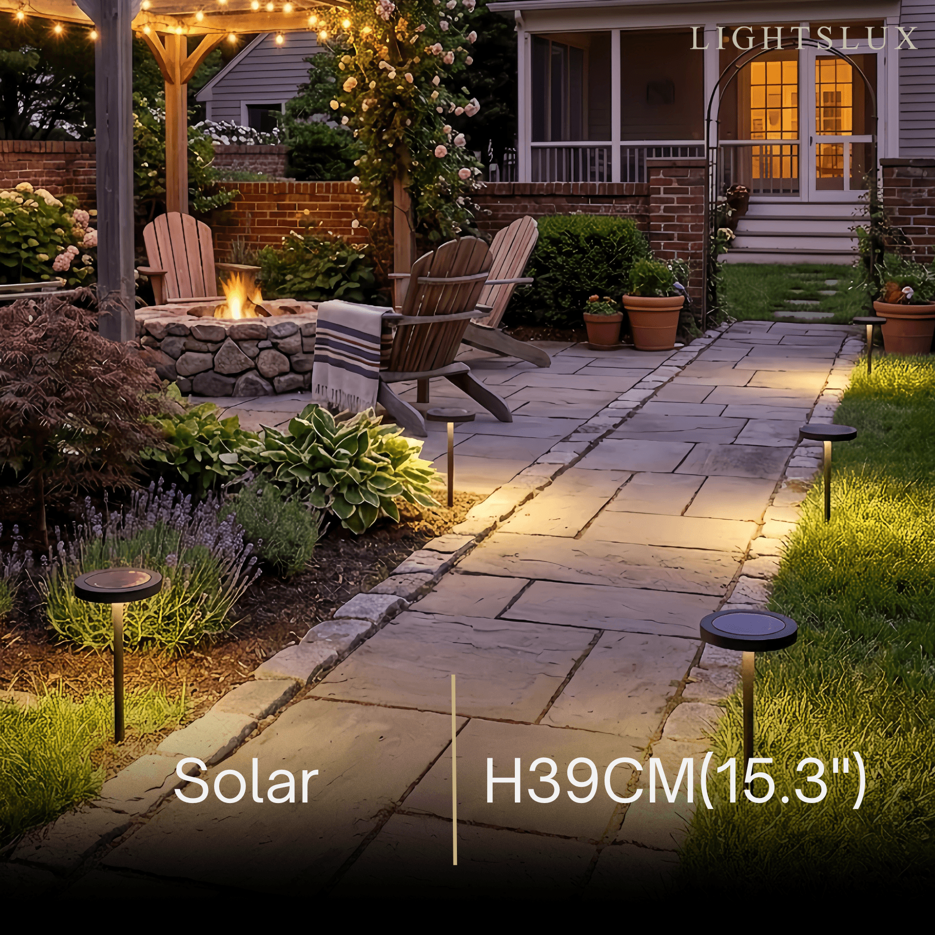 Irondale Minimalist Solar Pathway Light – Black Metal & Acrylic for Garden