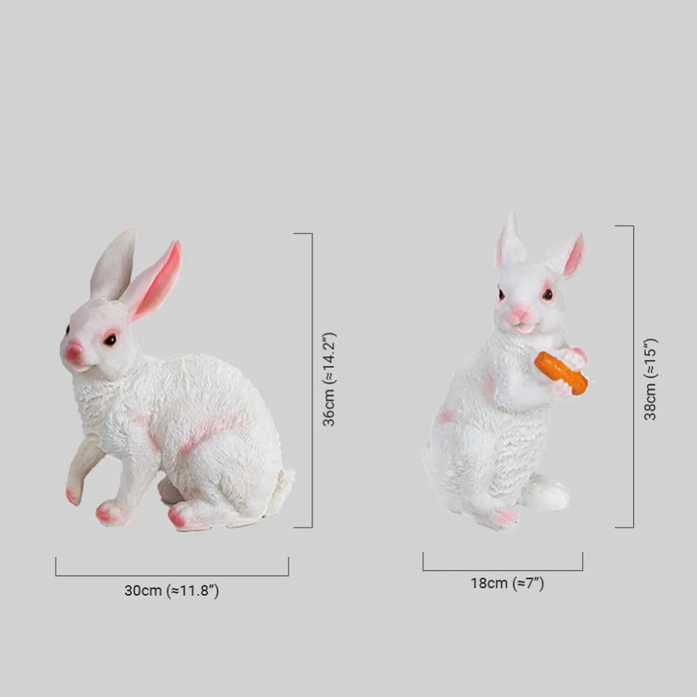 Easter Bunny Outdoor Light – Cute Sitting & Carrot Bunny Garden Lamp