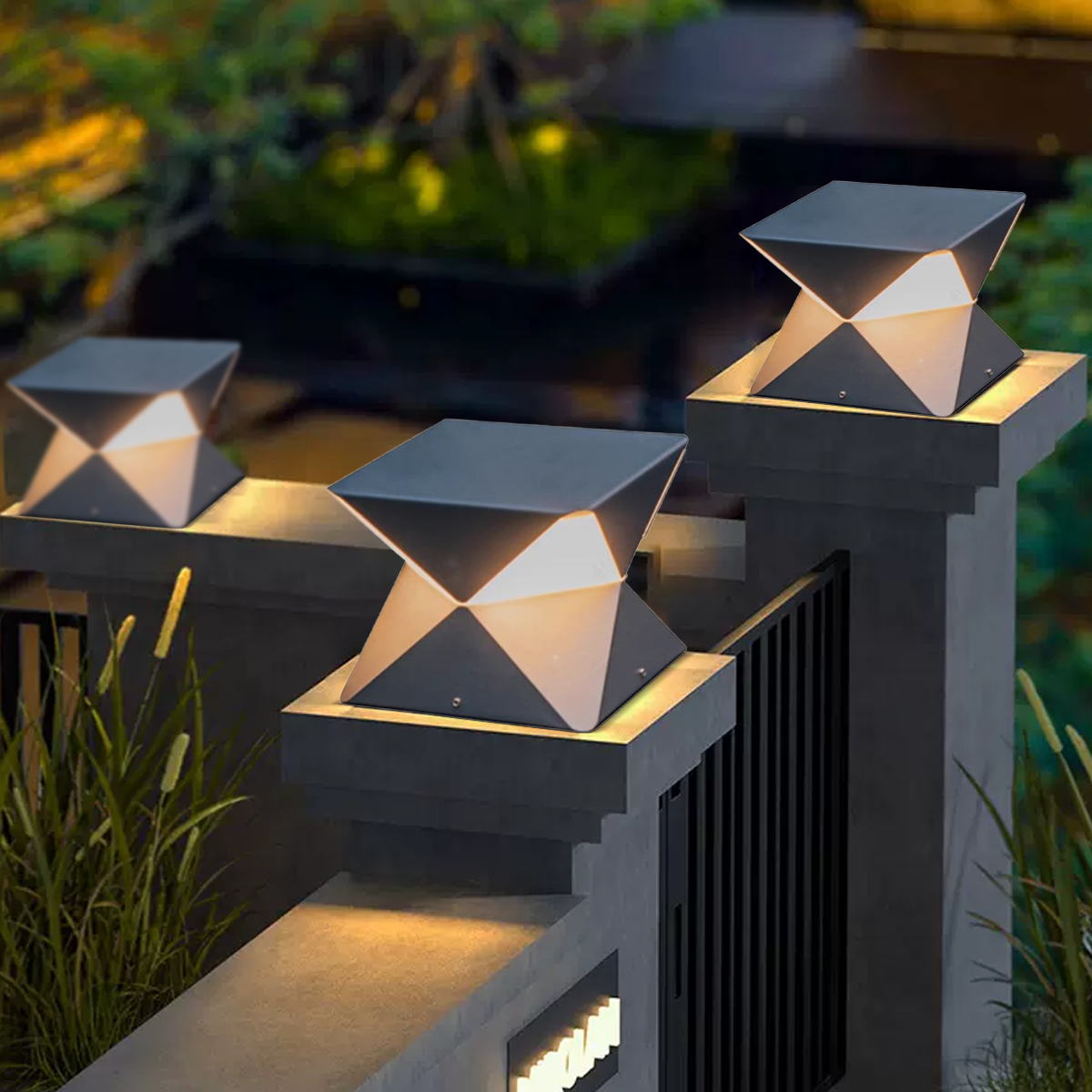 Modern Geometric Outdoor Floor Lamp