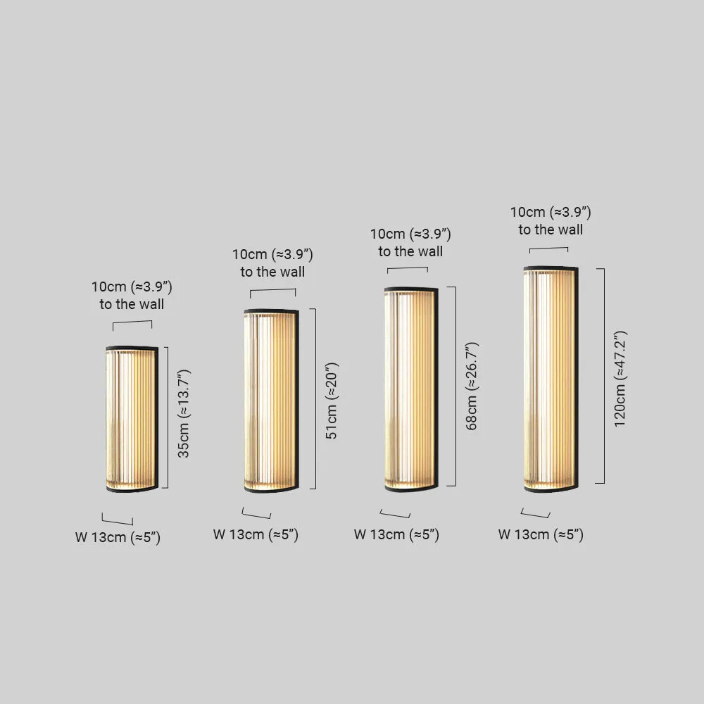 Modern Outdoor Wall Lamp Cylindrical Size
