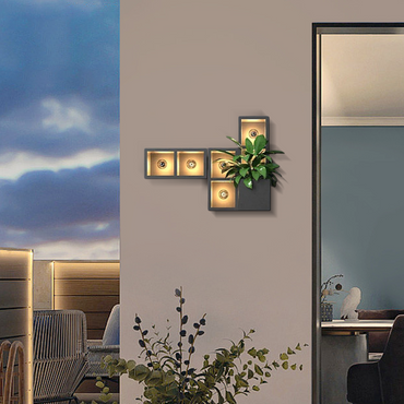 Industrial Outdoor Wall Lamp - Black Metal & Glass Design for Garage