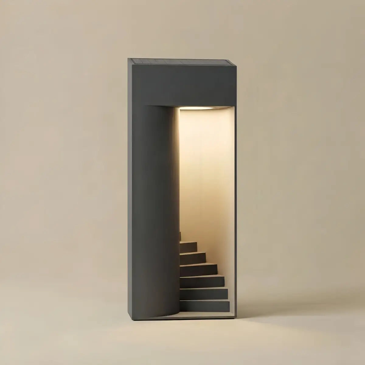 ALS793Arcato Modern Outdoor Floor Lamp - Black Metal Rectangular Design for Garden & Patio