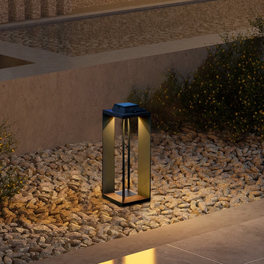 Outdoor Floor Lamp - Black Metal