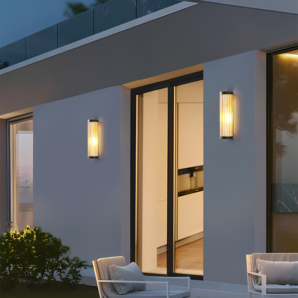 Modern Cylindrical Outdoor Wall Lamp Doorway