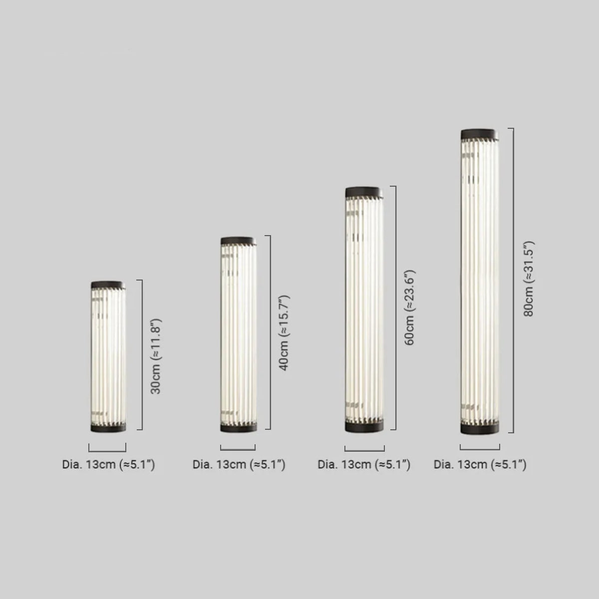 Modern Cylindrical Outdoor Wall Lamp Size
