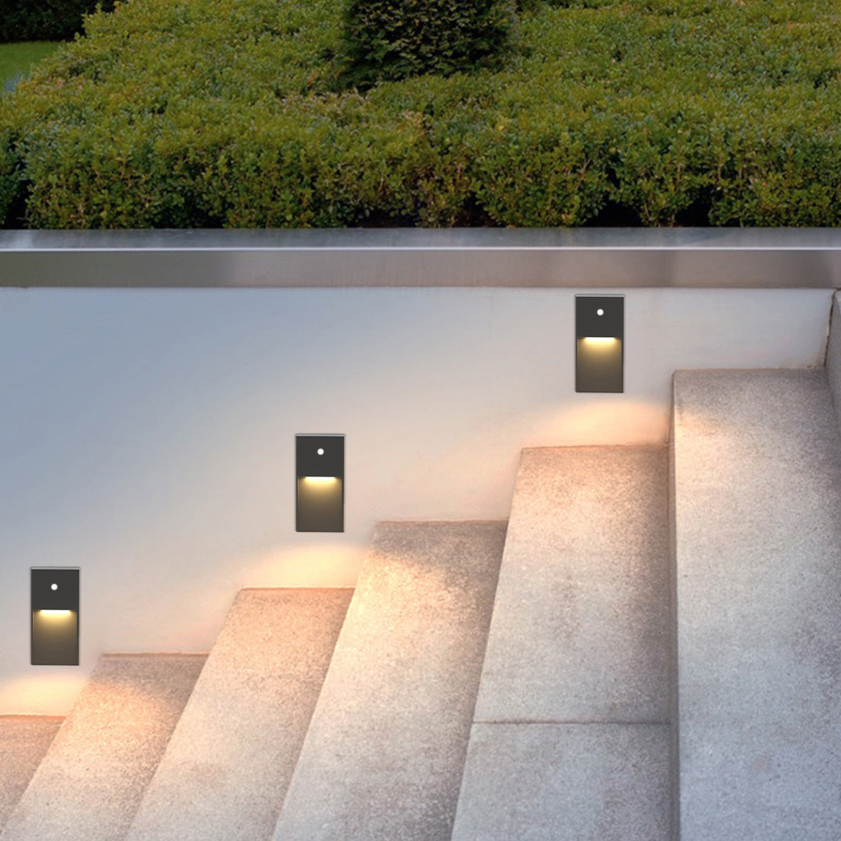 Industrial Rectangular Outdoor Deck Step Light