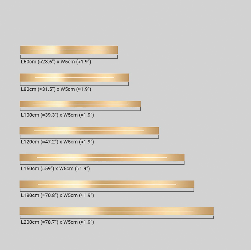 Minimalist Linear Wall Lamp Dimension