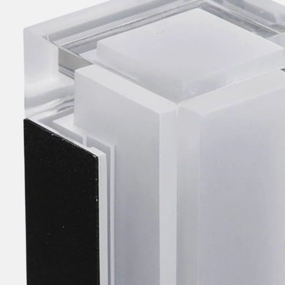 Modern Black Rectangular Sensor Outdoor Path Light Acrylic Detail