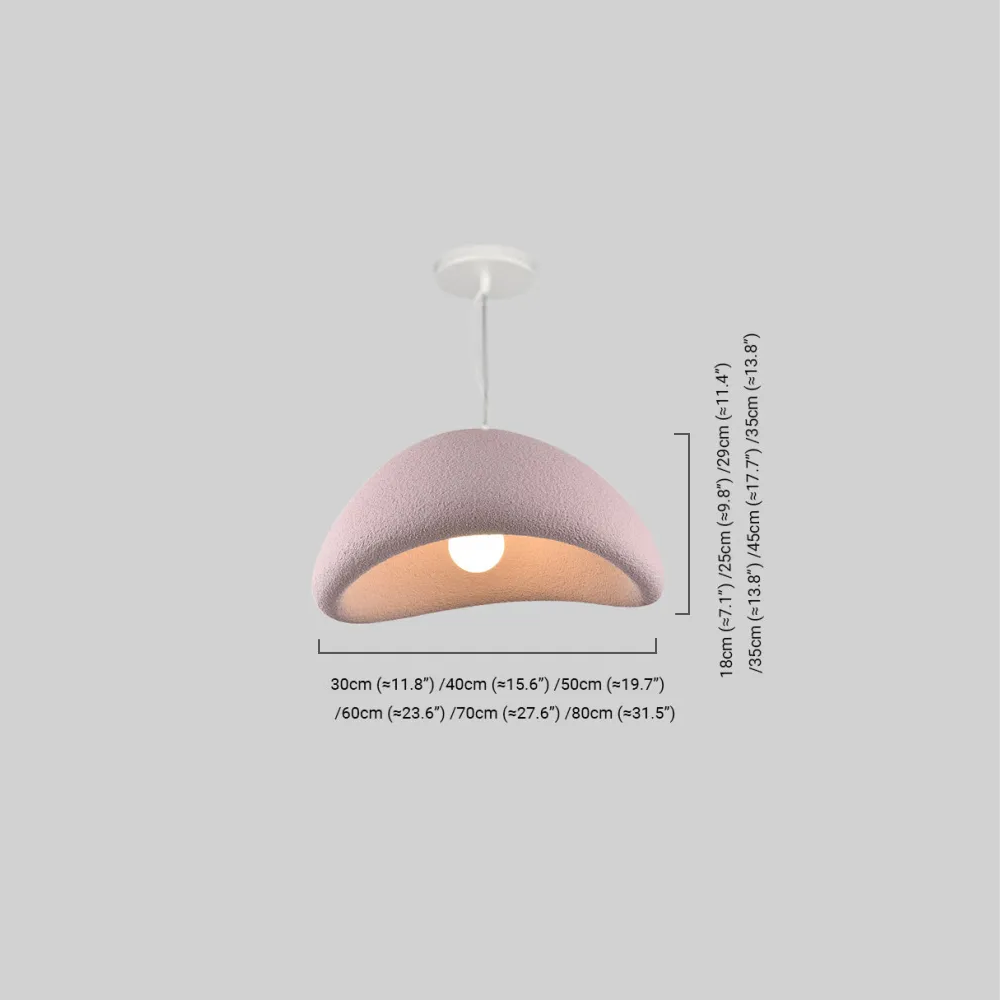Art Deco Pink Pendant Light — Bread Shape Dining Room Dimenisons