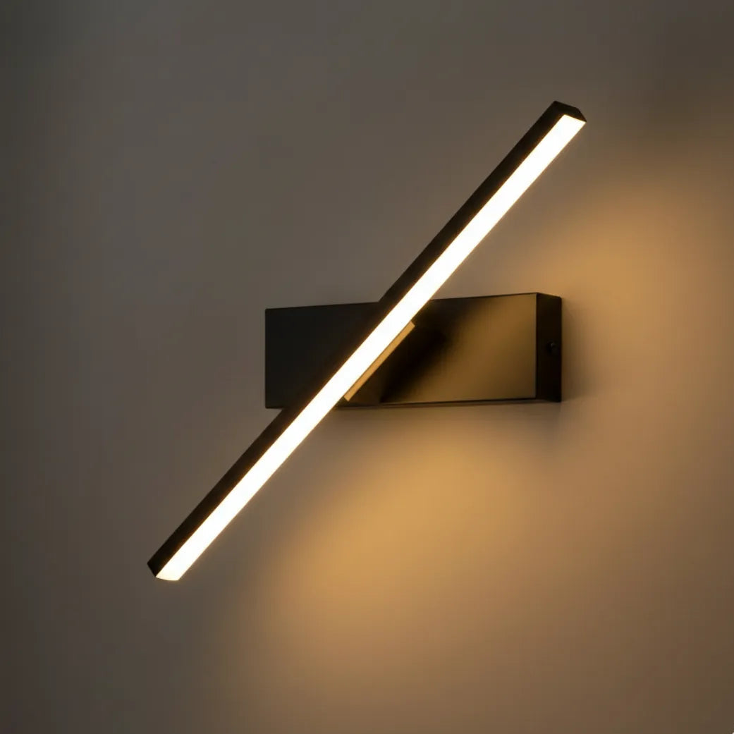 Arcato Modern Linear Wall Lamp – Black/White Metal Fixture for Bedroom