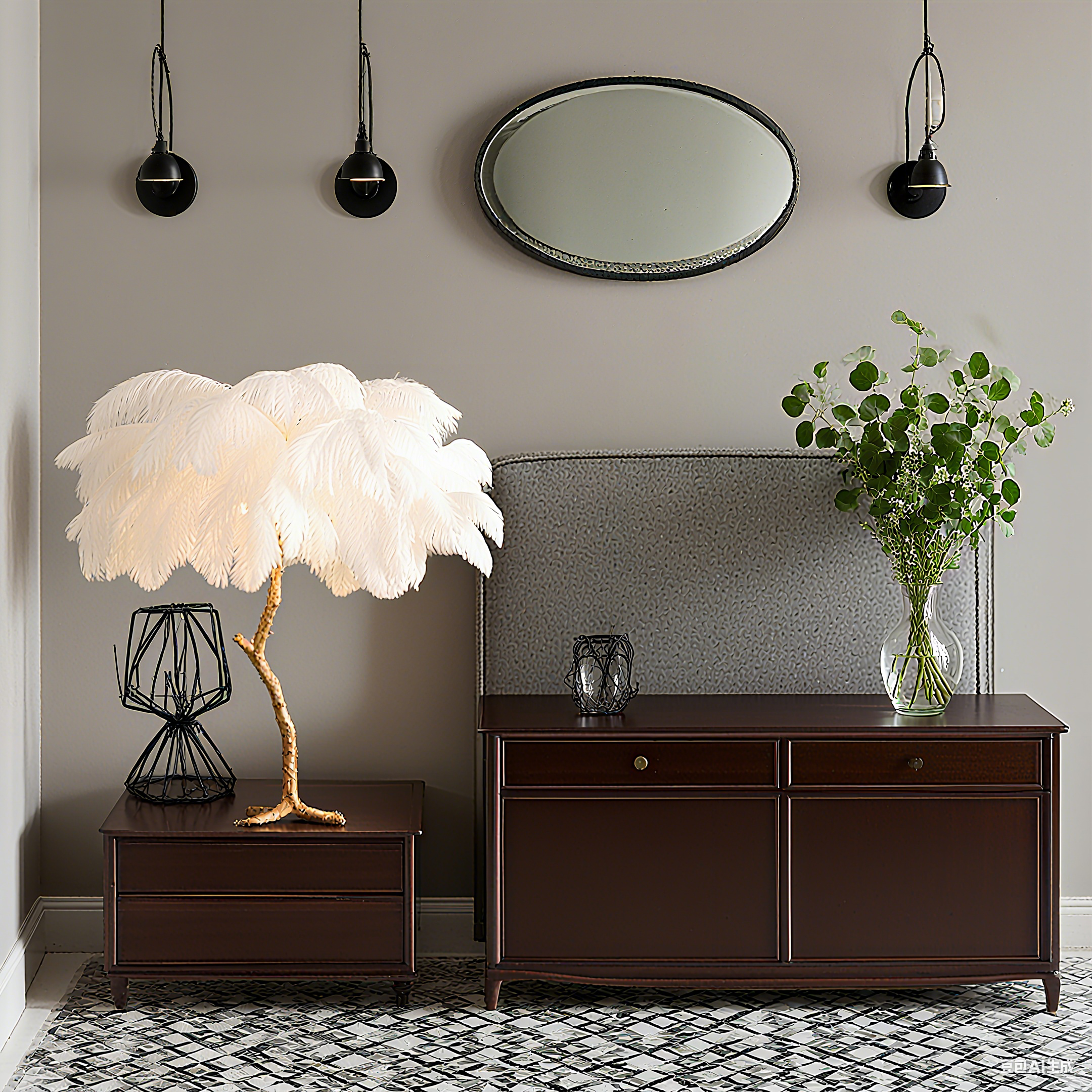 Lámpara de pie y mesa Lunara Nordic Feather – Iluminación de lujo para interiores disponible en 9 colores.