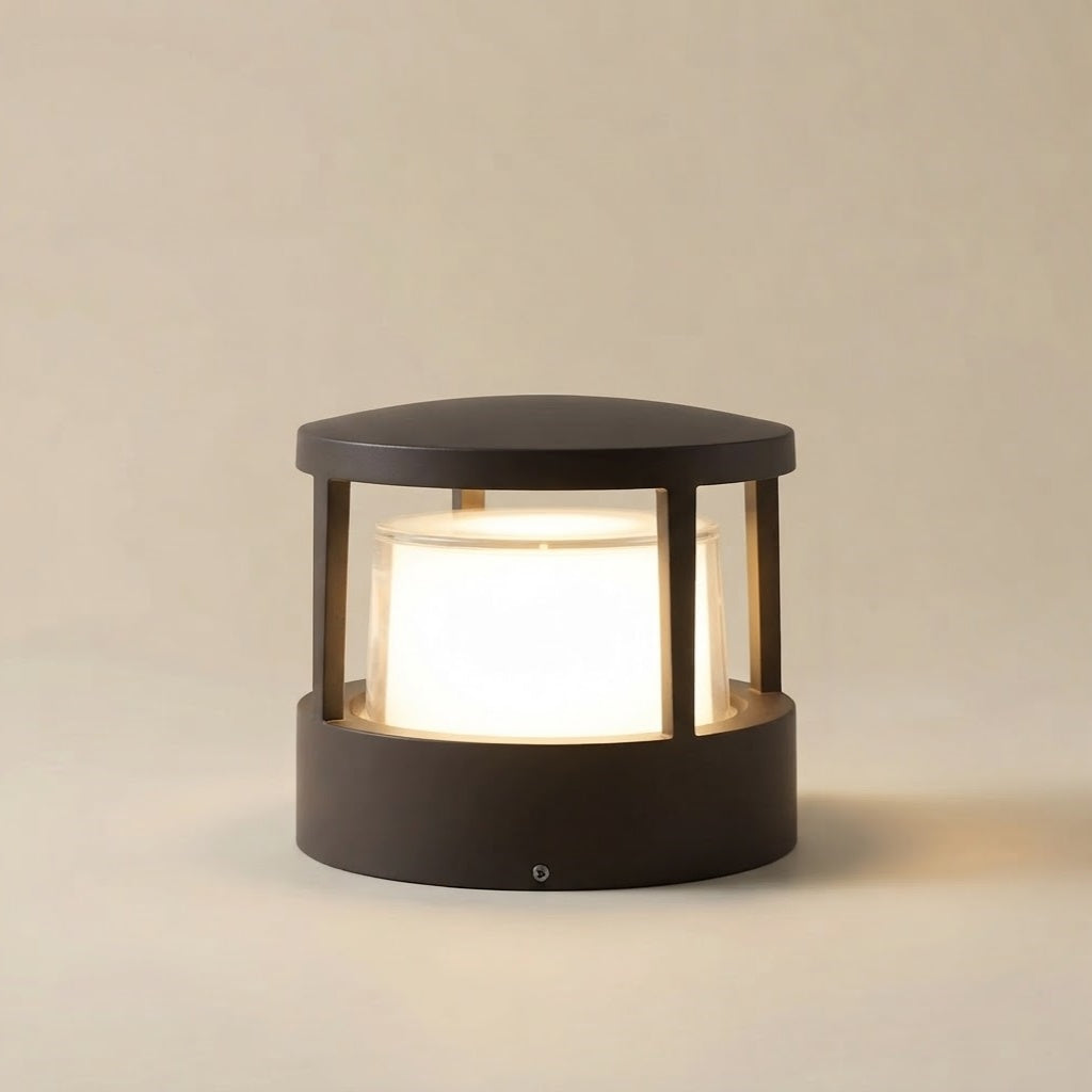 Irondale Industrial Cylindrical Pillar Lights - Weatherproof Metal for Garden